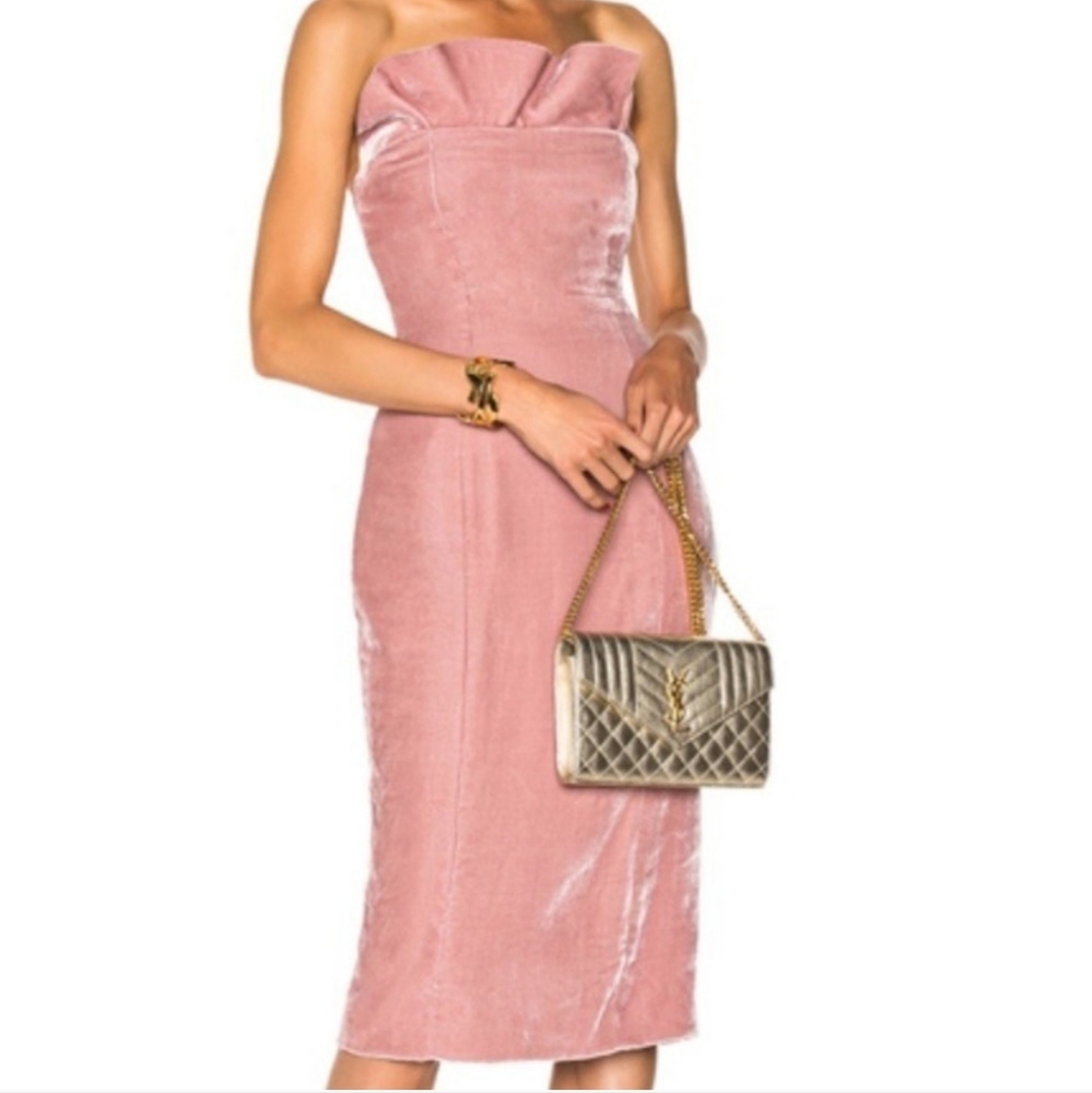 Cinq A Sept Marceau Womens Velvet‎ Strapless Dress